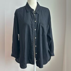 Old Navy oversized Boyfriend linen blend classic top (NWOT)